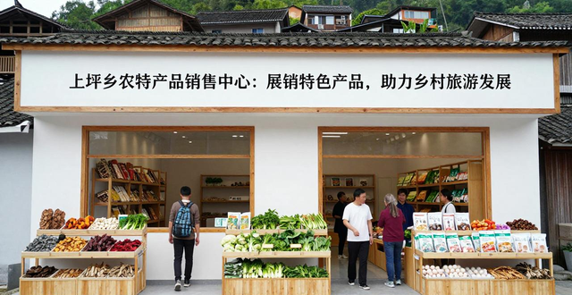 农产品展销中心外观_上坪乡农特产品销售中心_青林村游客接待中心