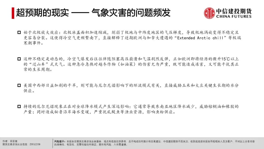 全球天气异常对农产品影响_现货农产品投资_农产品种植成本分析