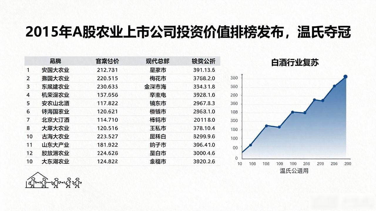 2015年A股大农业上市公司投资价值排行榜发布，温氏夺冠