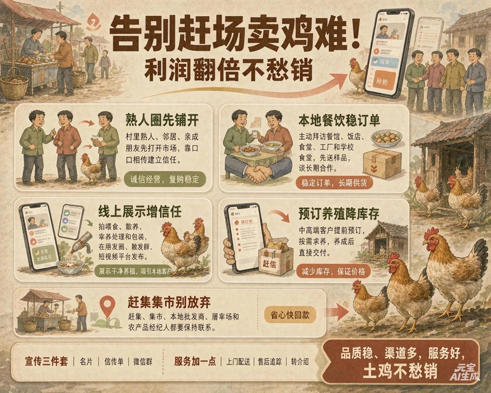 同城卖土鸡别再赶集了，这样卖利润翻倍客户稳